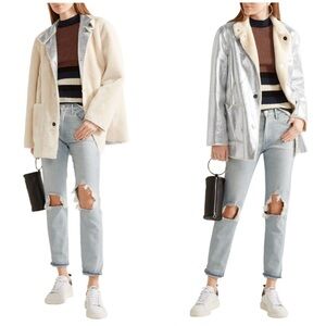 Opening Ceremony Culver Reversible Metallic Faux Shearling Coat BTS Suga